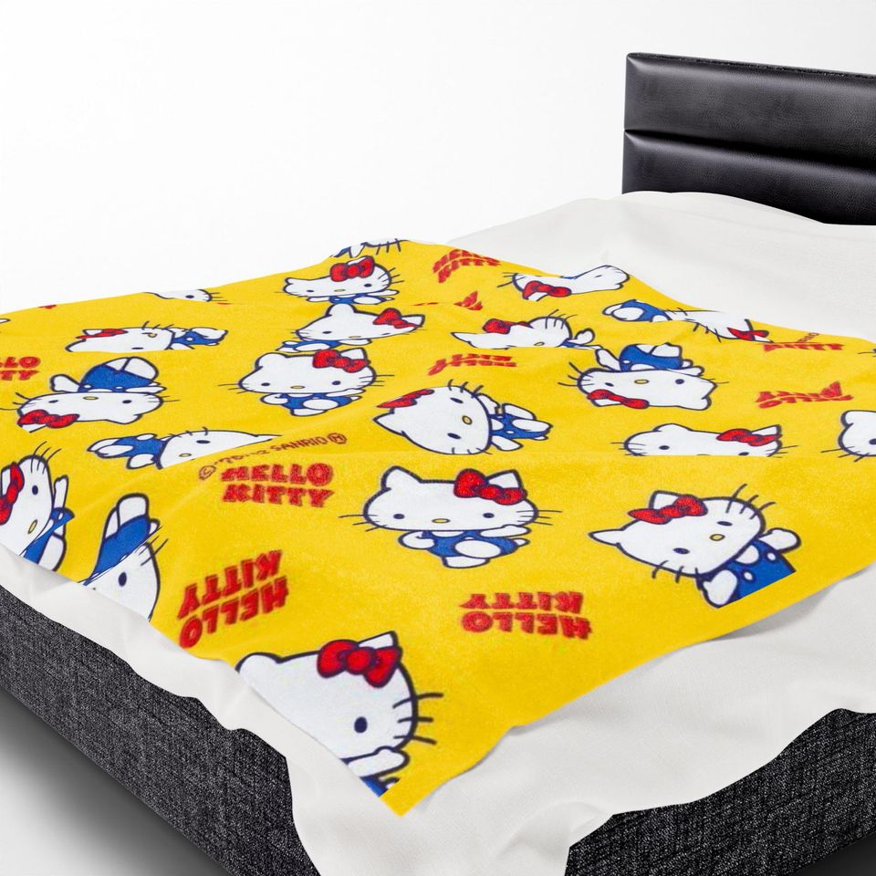 Hello Kitty Fleece Blanket Yellow Character