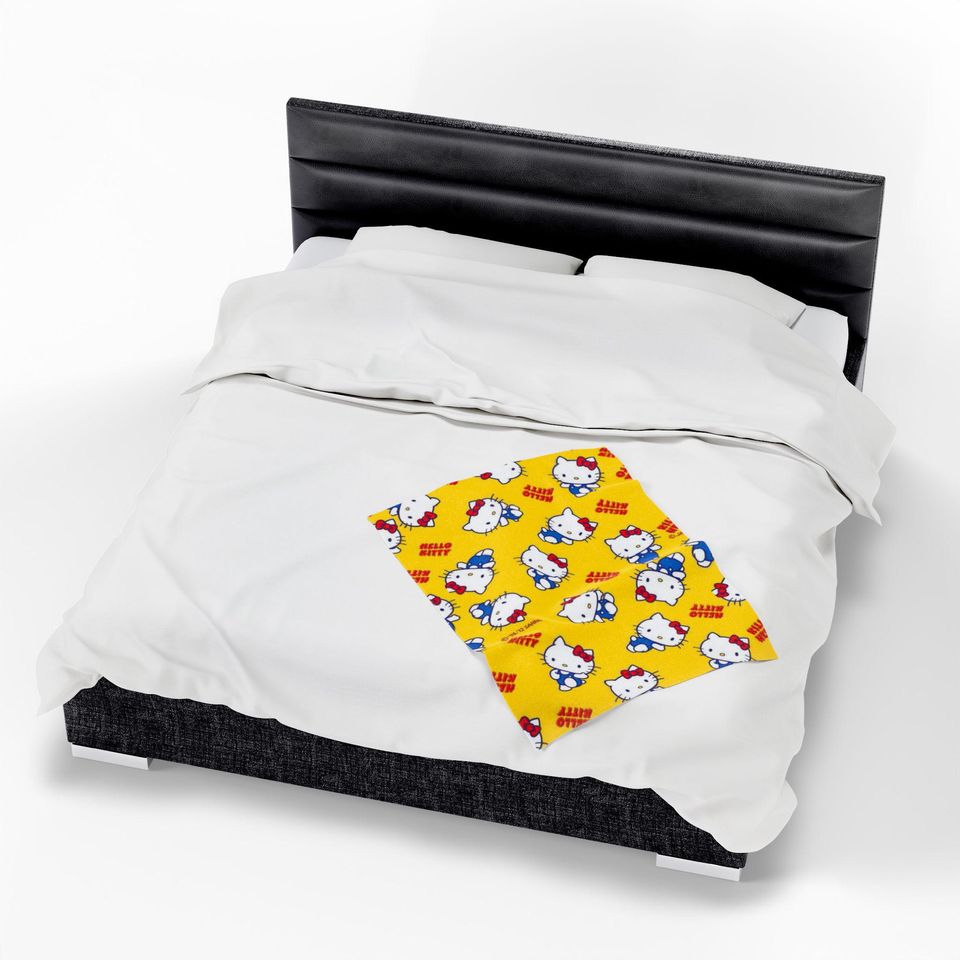 Hello Kitty Fleece Blanket Yellow Character