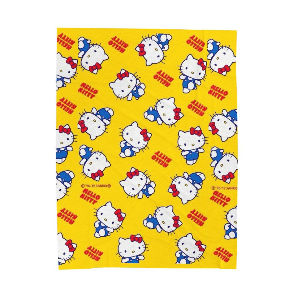 Hello Kitty Fleece Blanket Yellow Character