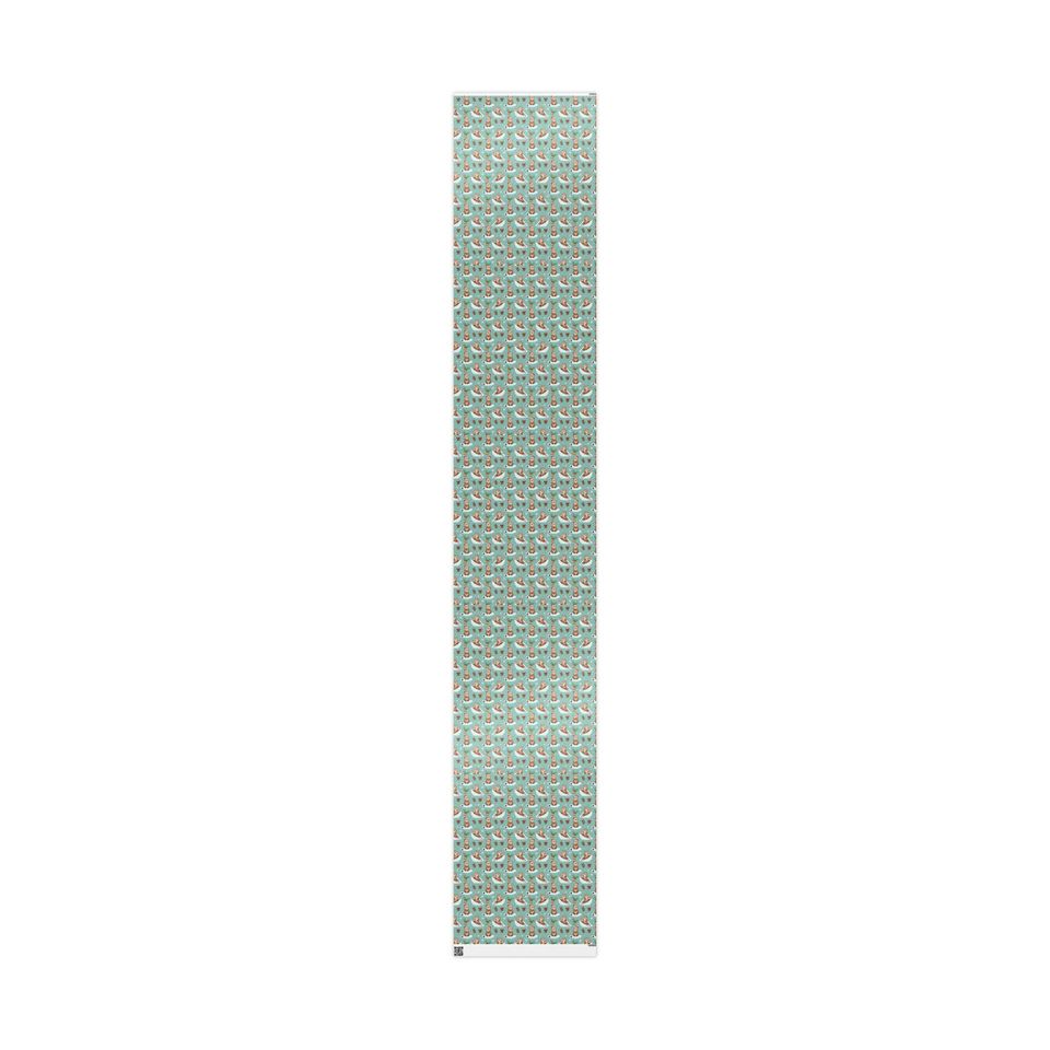 Otter Christmas Wrapping Paper | Playful Candy Cane Design