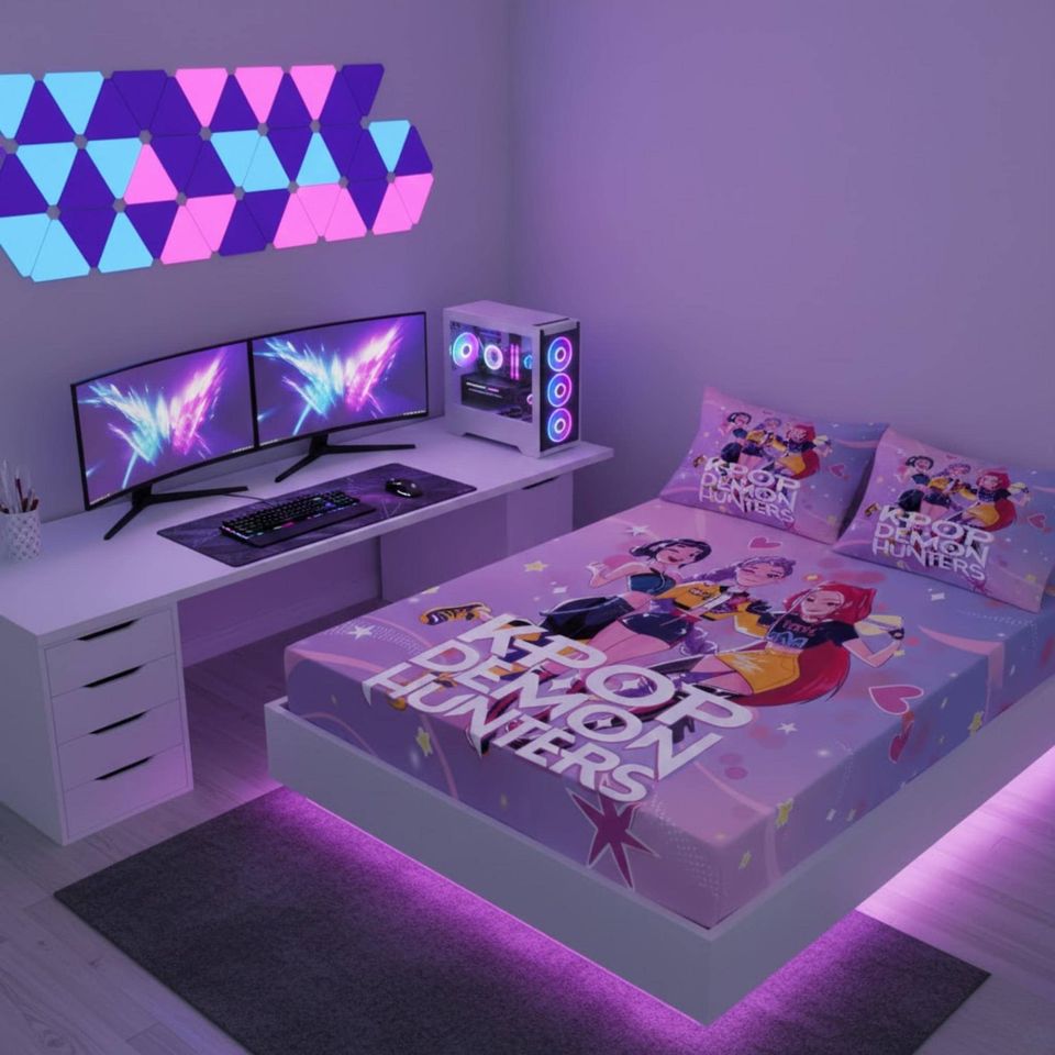 K-Pop Demon Hunters Fitted Sheet Set with Pillowcases