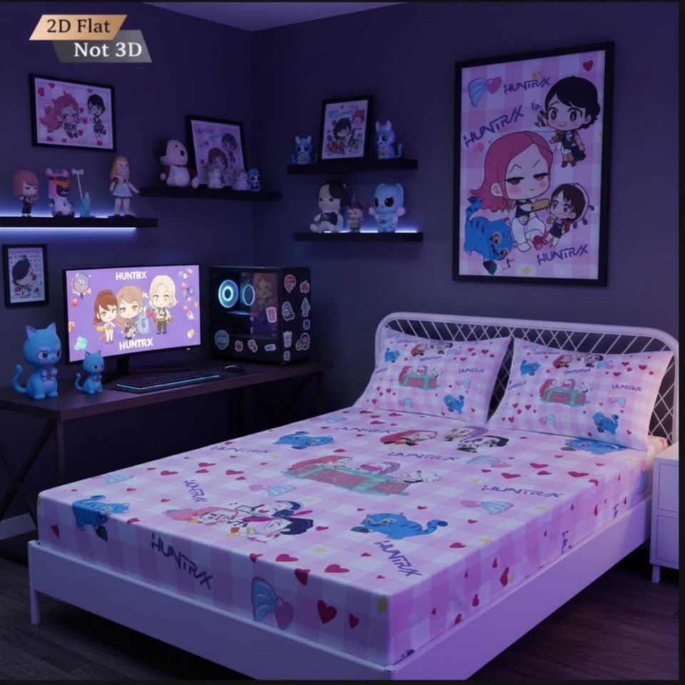 Demon Hunters Anime Bedding Set 3PCS K-Pop Style for Kids