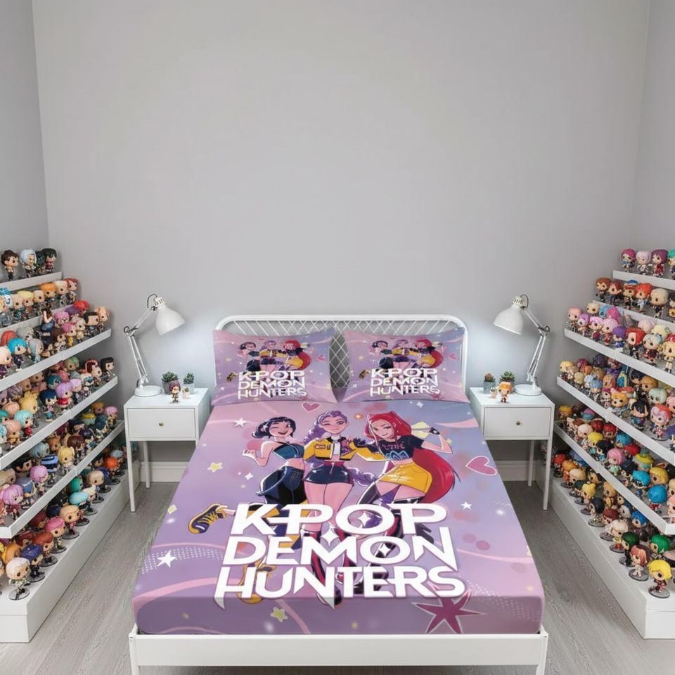 K-Pop Demon Hunters Fitted Sheet Set with Pillowcases