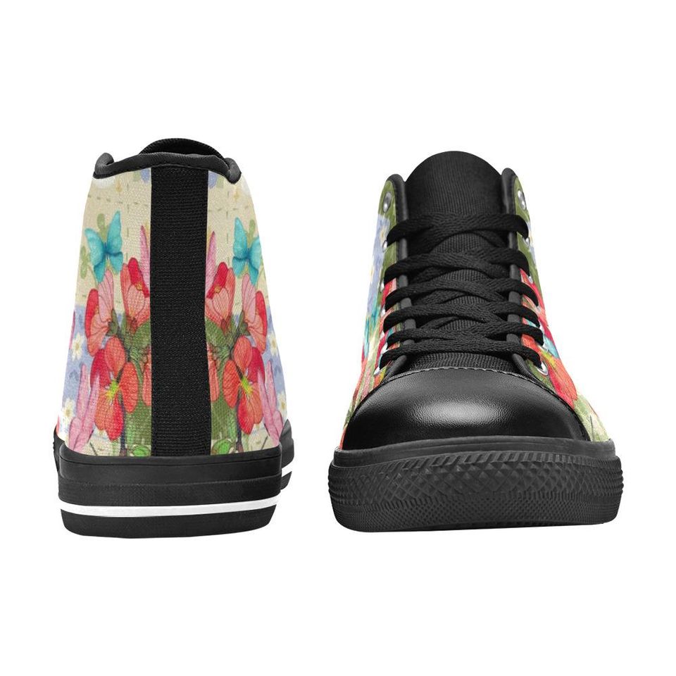 Flower And Butterfly High Top Shoes Sneakers