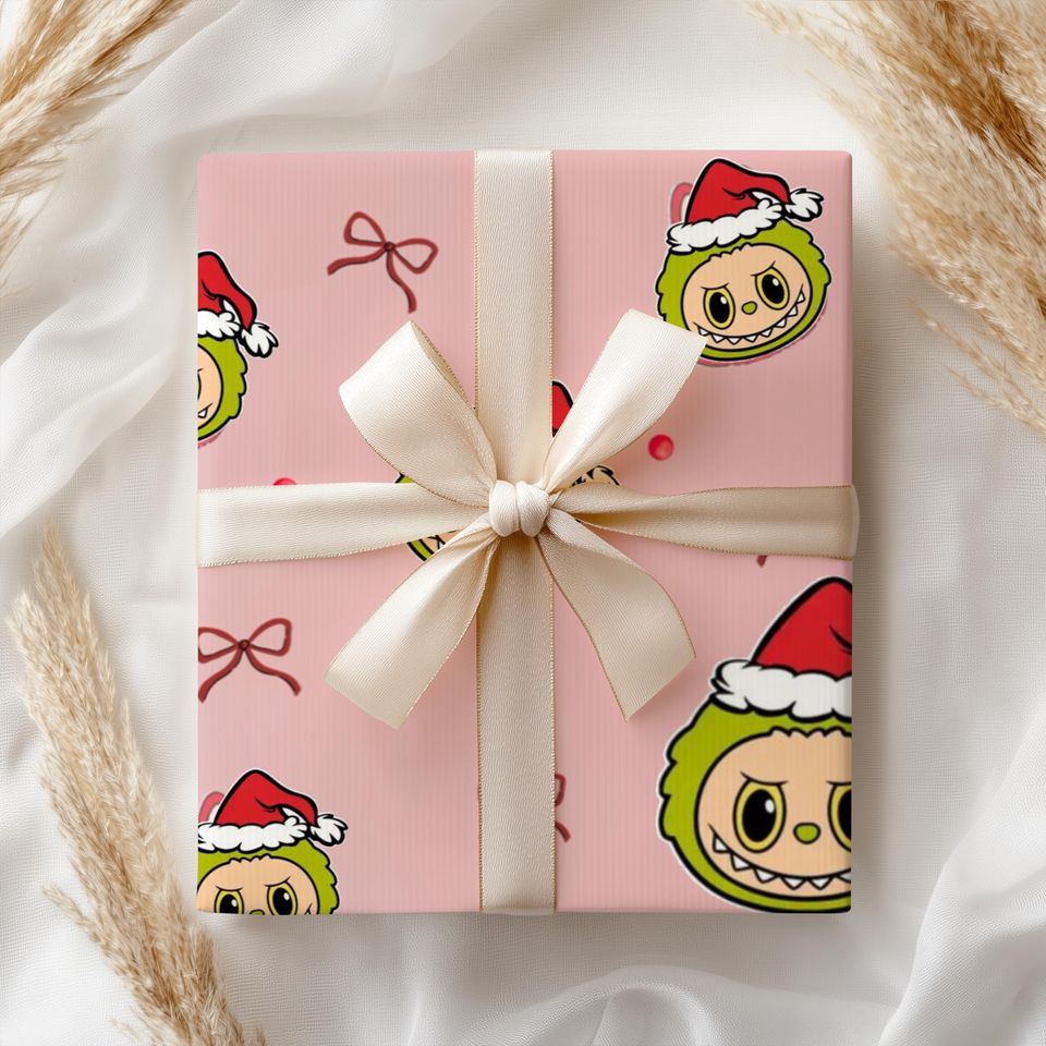 Labubu Wrapping Paper, Christmas Wrapping Paper - Cute Character Wrap