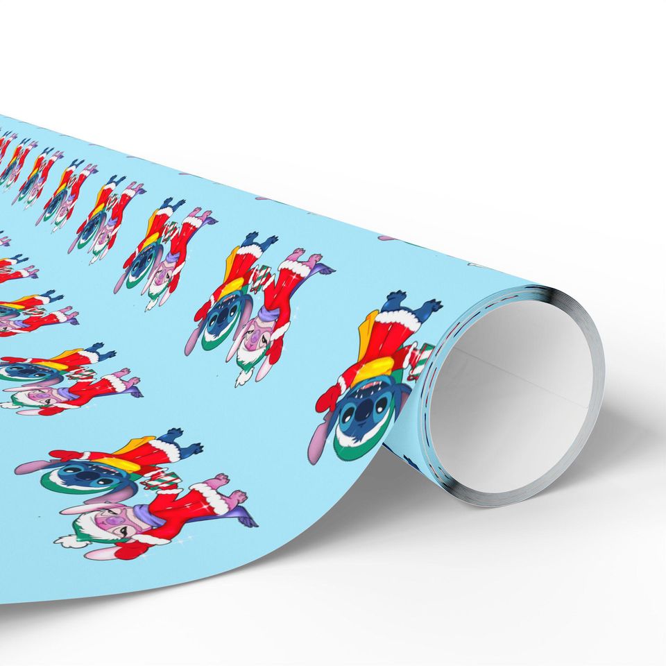 Stitch and Angel Christmas Wrapping Paper