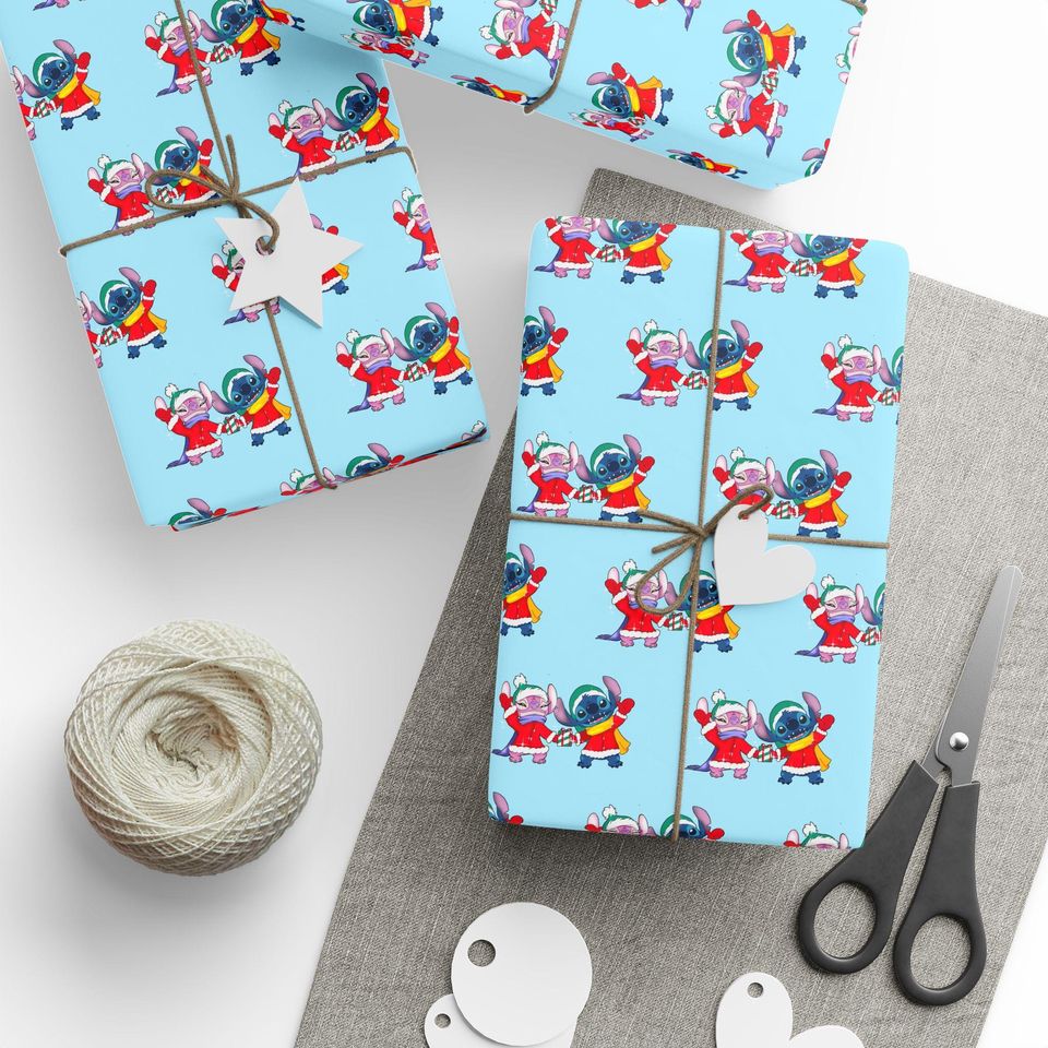 Stitch and Angel Christmas Wrapping Paper