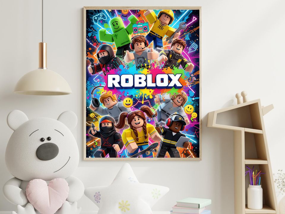 Roblox Wall Art Poster Collage for Boys Room Decor