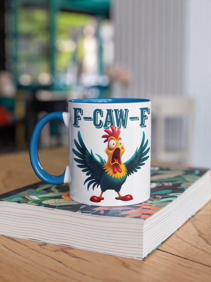 Christmas Mug with Funny Screaming Rooster Meme