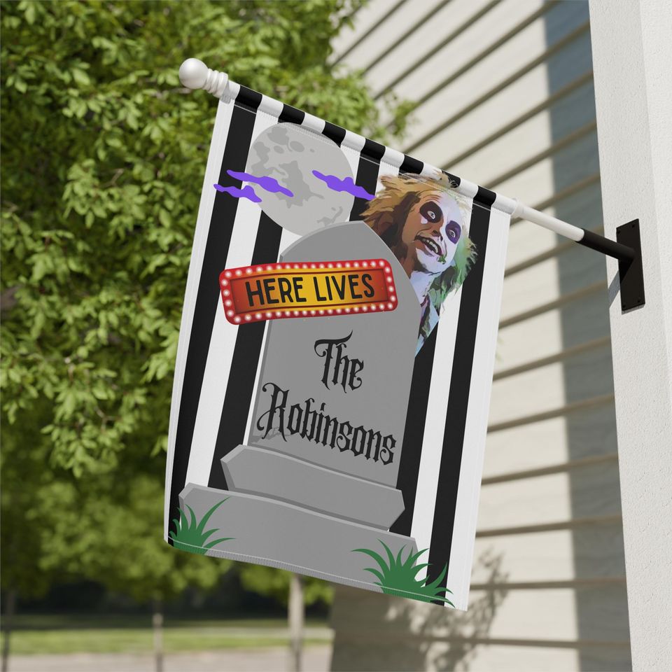 Halloween Garden Flag, Beetlejuice Outdoor Banner