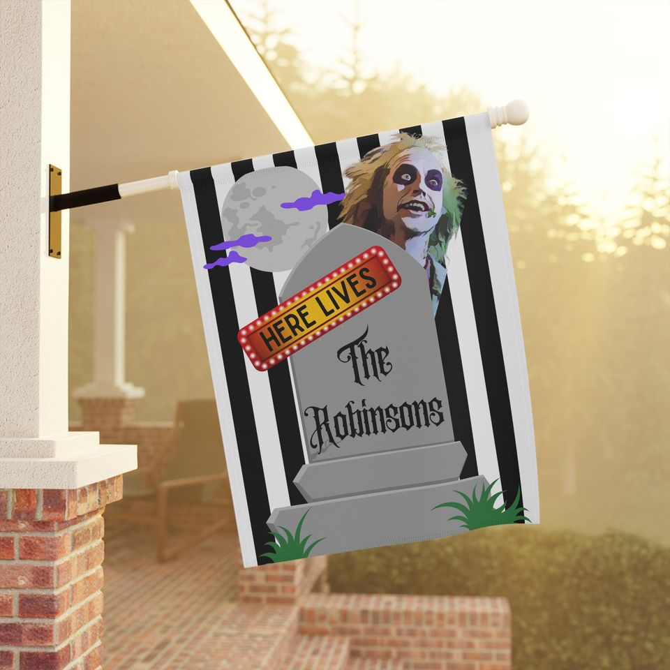 Halloween Garden Flag, Beetlejuice Outdoor Banner