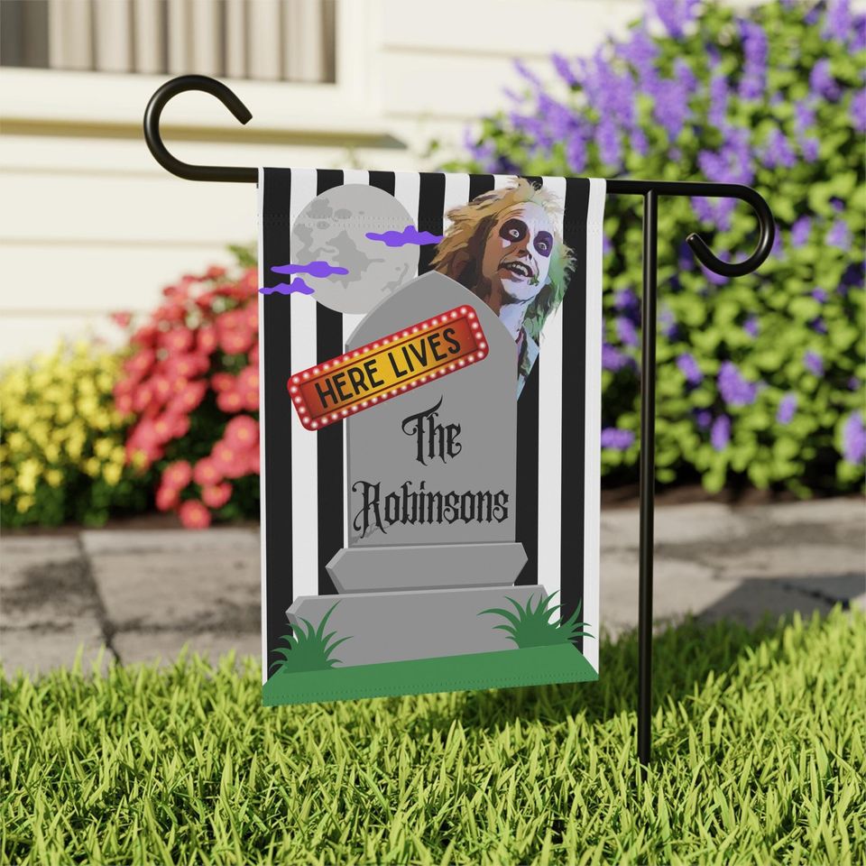 Halloween Garden Flag, Beetlejuice Outdoor Banner