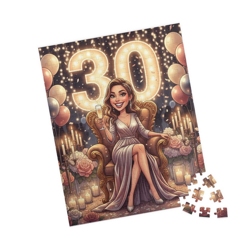 Custom Cartoon Birthday Puzzle: Personalized Celebration Game