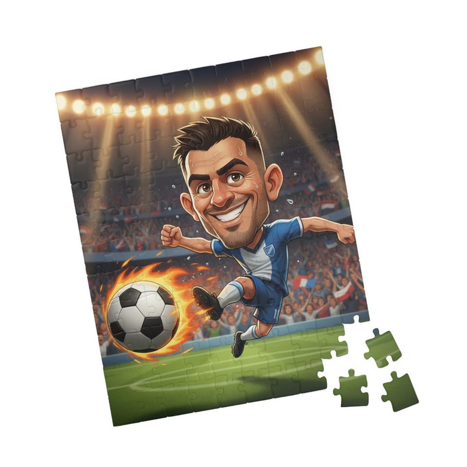 Custom Sports Puzzle | Personalized Athletic Caricature Gift | Unique Cartoon