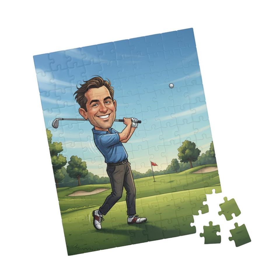 Custom Sports Puzzle | Personalized Athletic Caricature Gift | Unique Cartoon