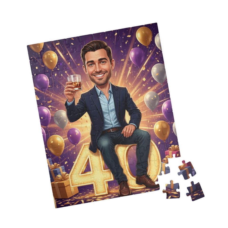Custom Cartoon Birthday Puzzle: Personalized Celebration Game