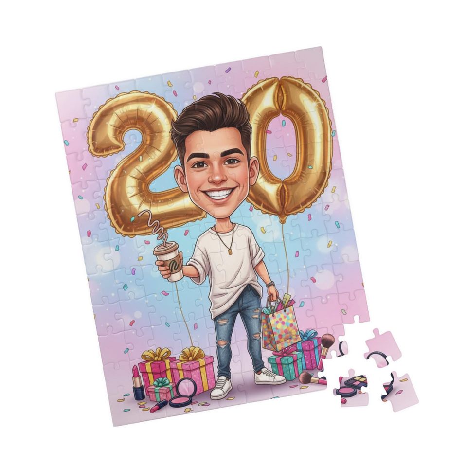 Custom Cartoon Birthday Puzzle: Personalized Celebration Game
