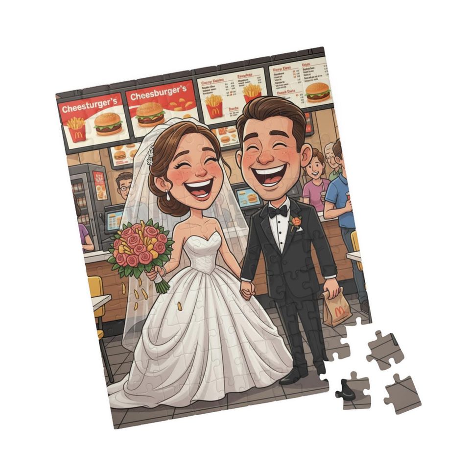 Custom Wedding Photo Puzzle: Personalized Engagement Gift