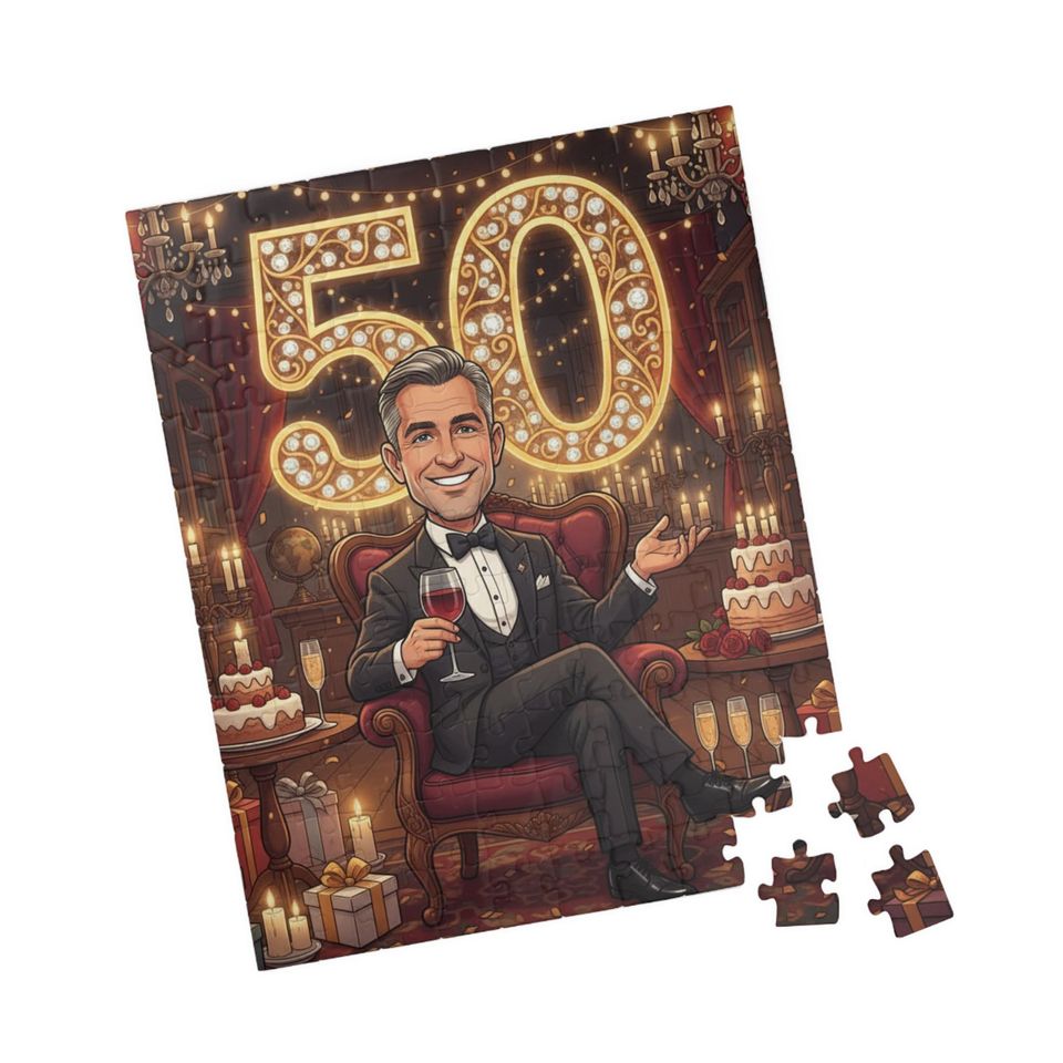 Custom Cartoon Birthday Puzzle: Personalized Celebration Game