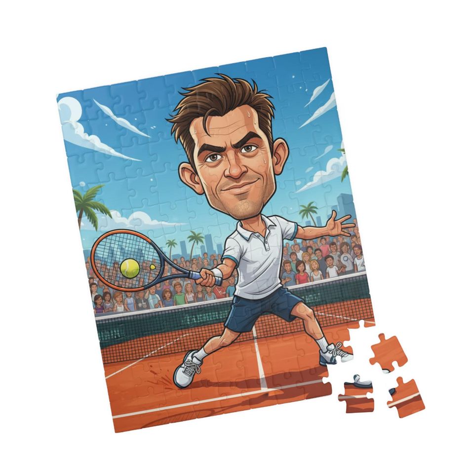 Custom Sports Puzzle | Personalized Athletic Caricature Gift | Unique Cartoon