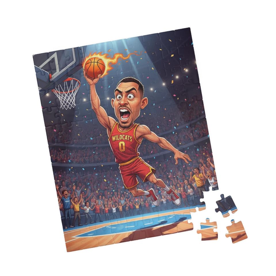 Custom Sports Puzzle | Personalized Athletic Caricature Gift | Unique Cartoon
