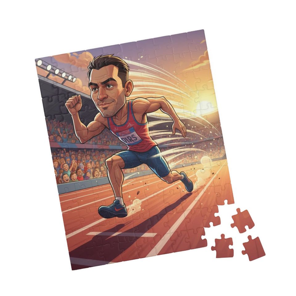 Custom Sports Puzzle | Personalized Athletic Caricature Gift | Unique Cartoon