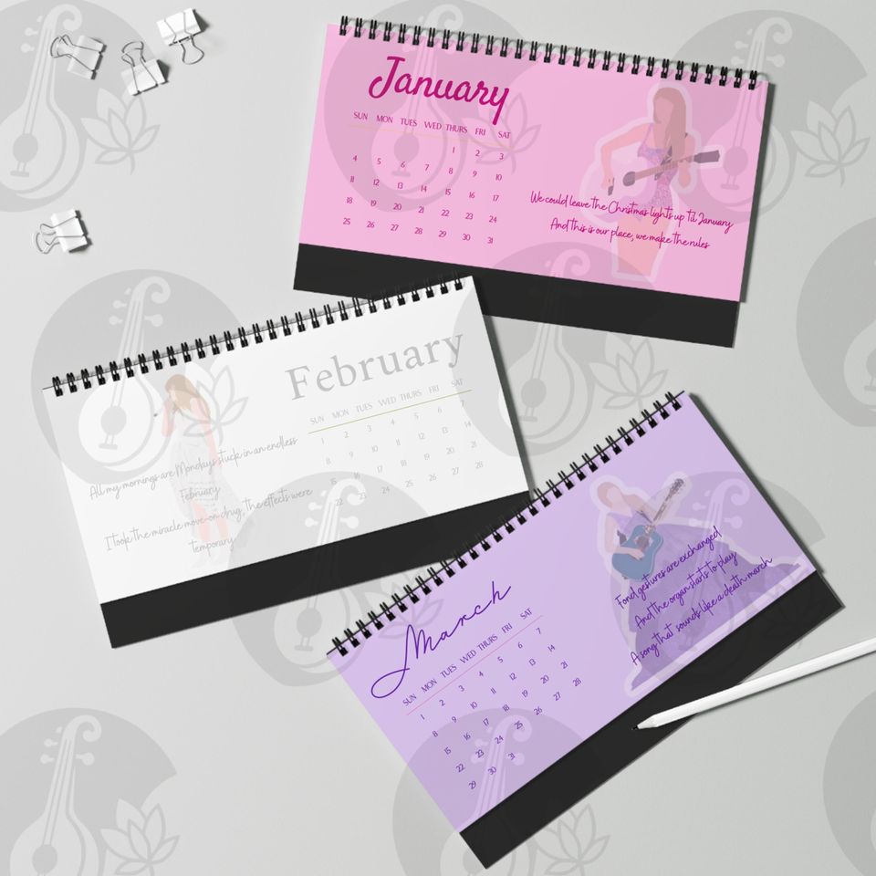 2026 Eras Desktop Calendar - Lyrical Swift Fan Gift