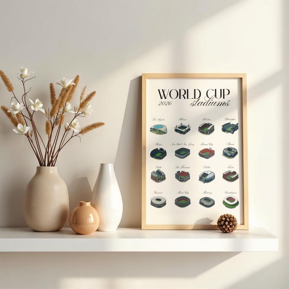 World Cup 2026 Stadiums Poster | USA Canada Mexico 2026