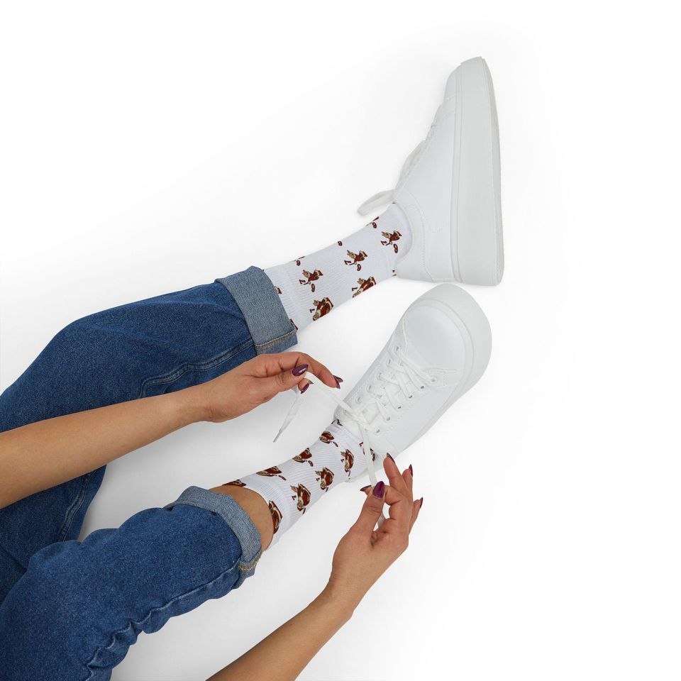 67 Santa Pattern Sublimation Socks | Christmas Holiday Novelty Socks