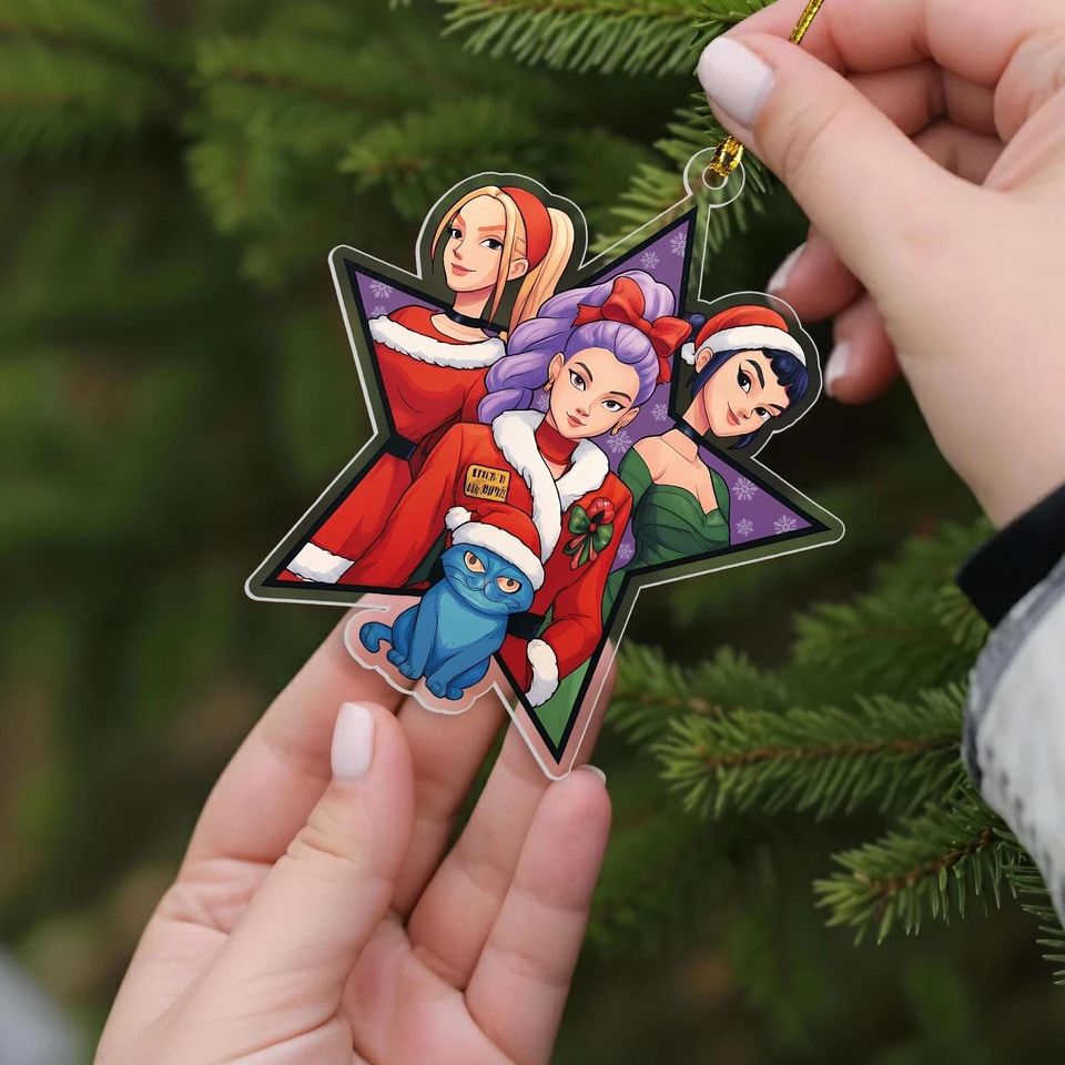 Kpop Demon Hunter Acrylic Ornament, Huntrix Christmas Decor