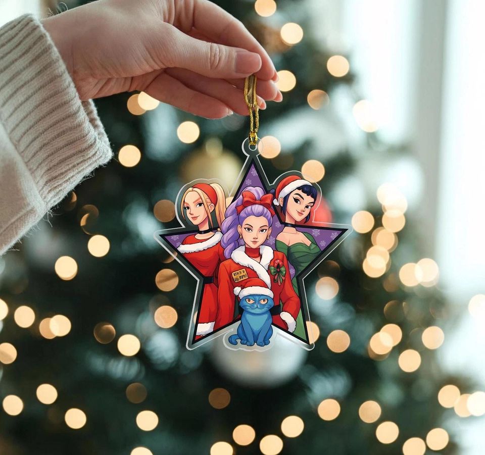 Kpop Demon Hunter Acrylic Ornament, Huntrix Christmas Decor