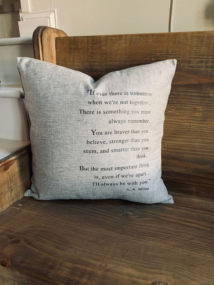 A.A. Milne Quote Pillow Cover