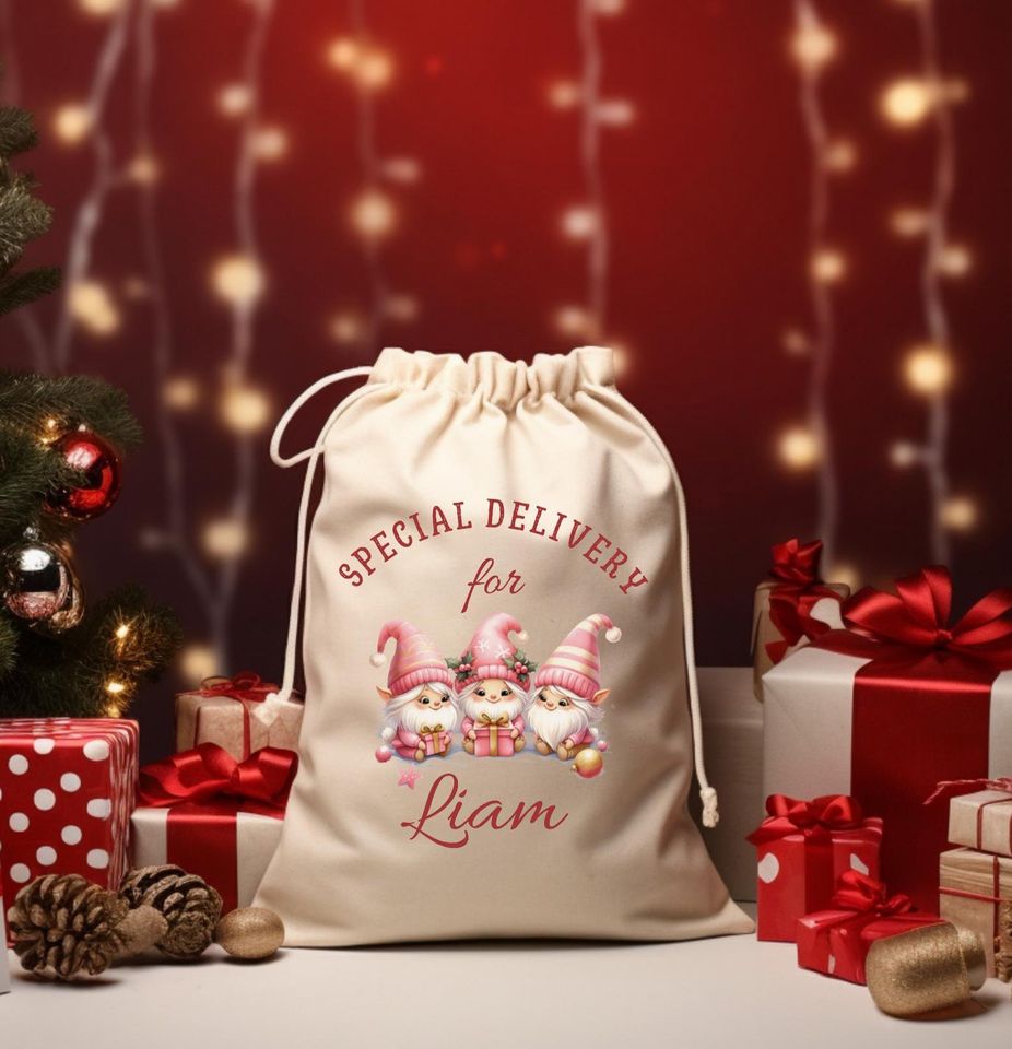 Personalized Christmas Sack: Cotton Toy Sack, Special Delivery