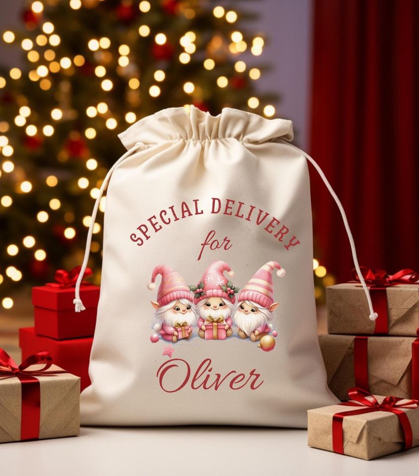 Personalized Christmas Sack: Cotton Toy Sack, Special Delivery