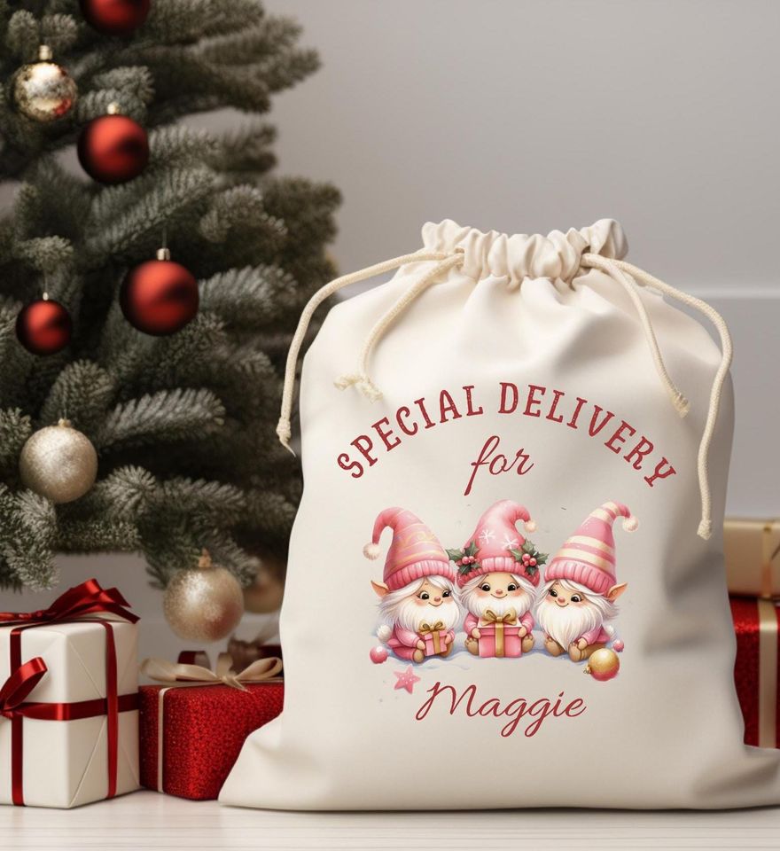 Personalized Christmas Sack: Cotton Toy Sack, Special Delivery