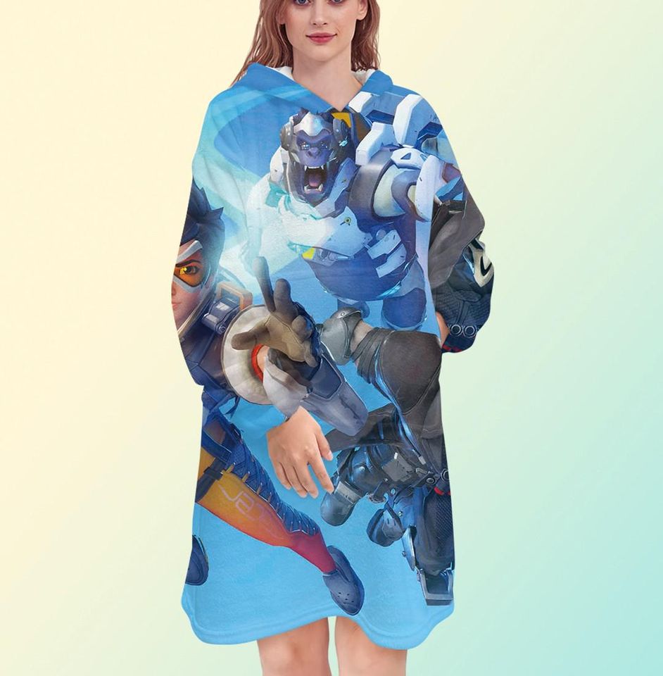 Overwatch 2 Tracer, Winston Blanket Hoodie