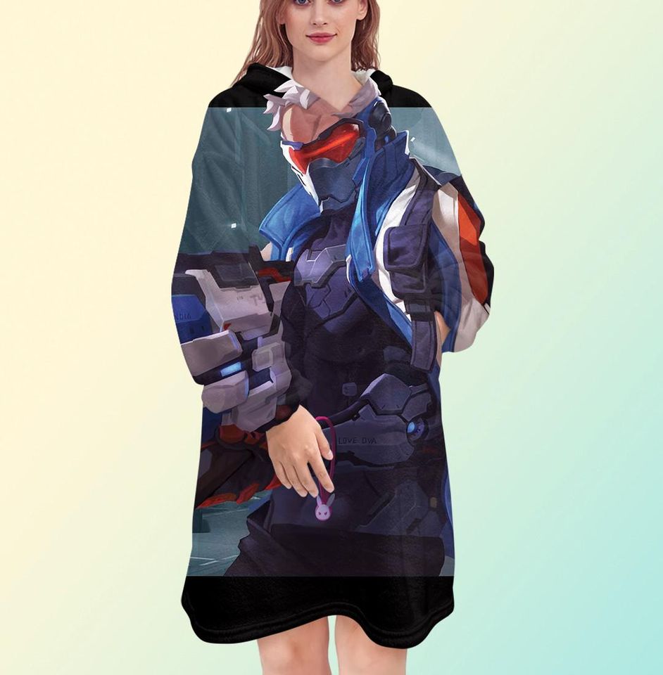 Overwatch 2 Soldier 76 Blanket Hoodie