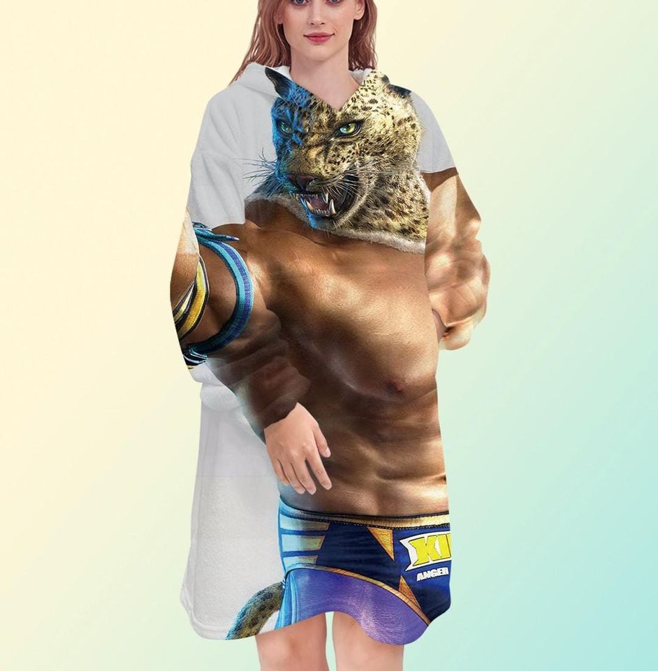 Tekken Blanket Hoodie, Tiger Blanket Hoodie