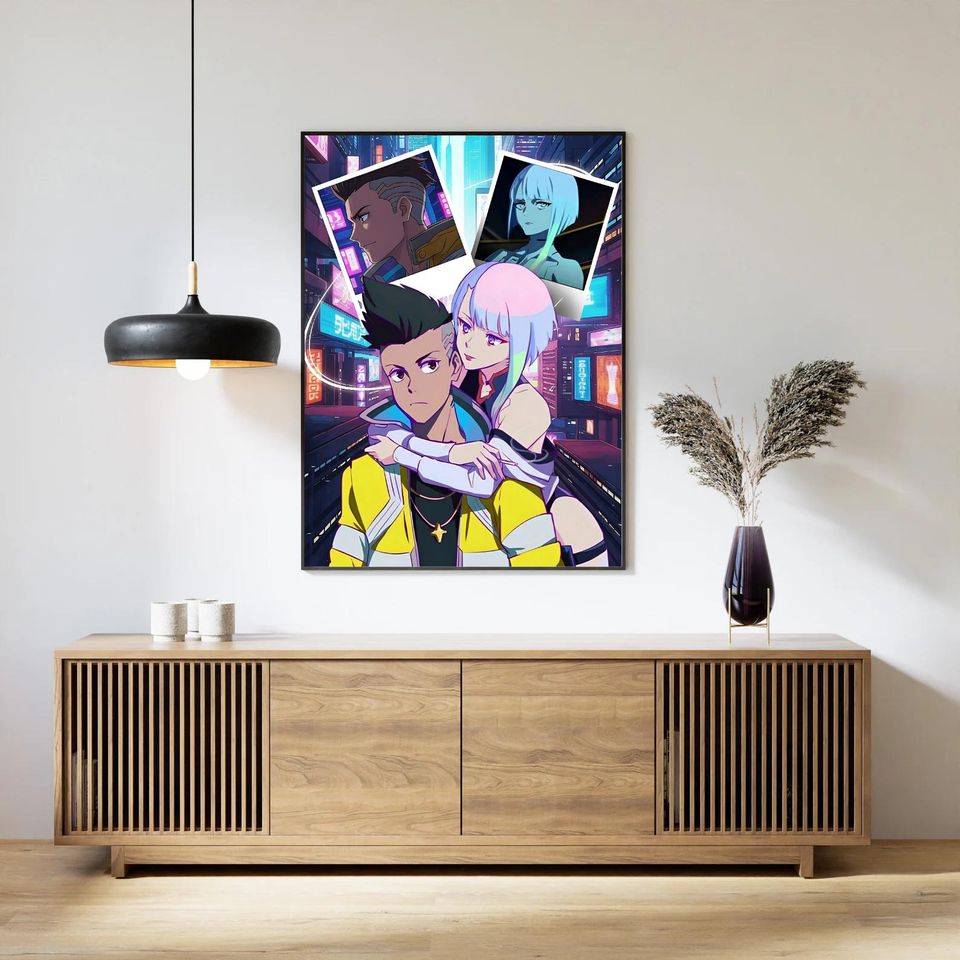 Cyberpunk Edgerunners Poster David Martinez & Lucy Kushinada Wall Art