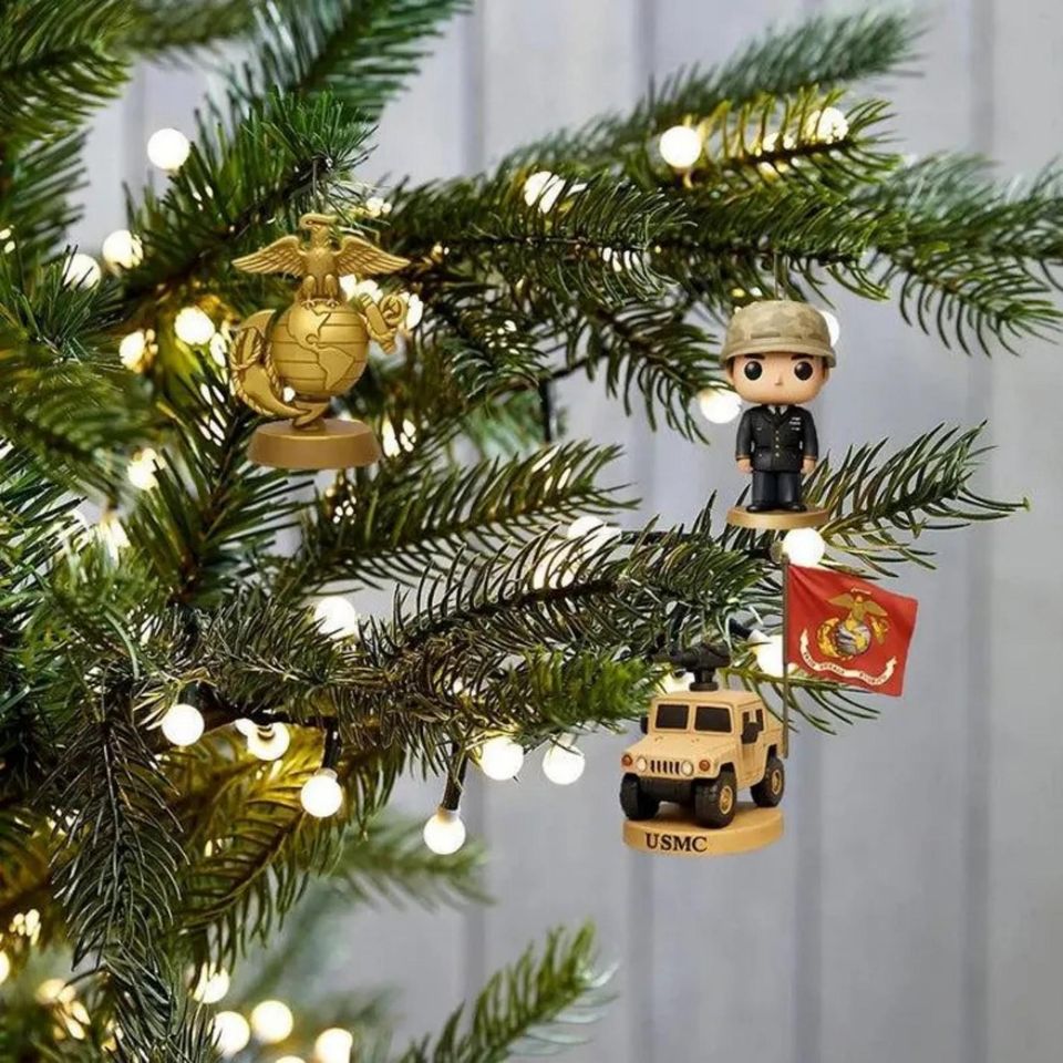 U.S. Marine Corps Acrylic Advent Calendar 2025 Christmas Countdown Decor