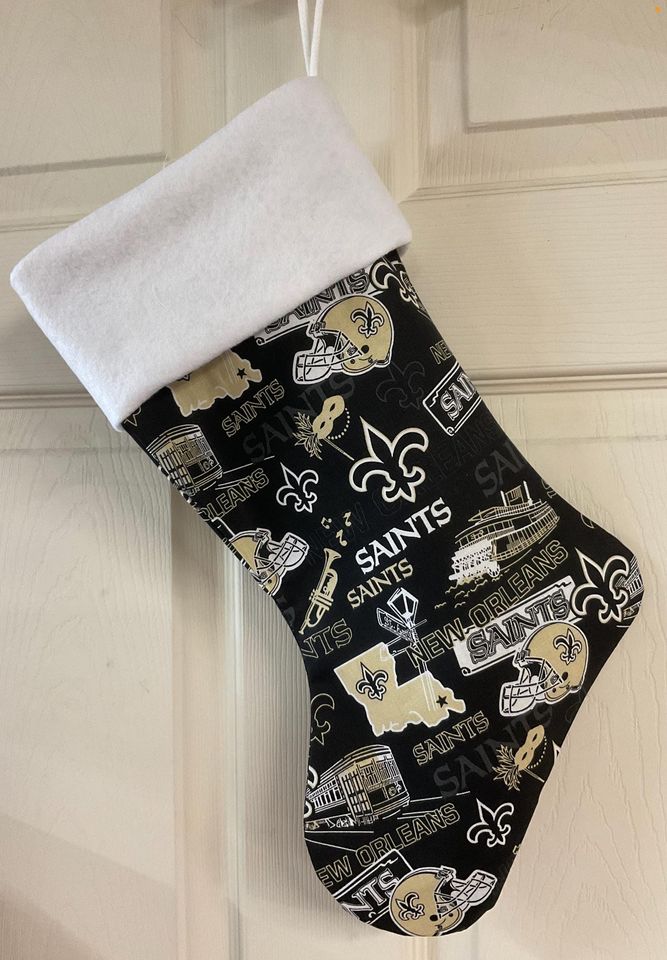 New Orleans Saints boat Christmas Stocking