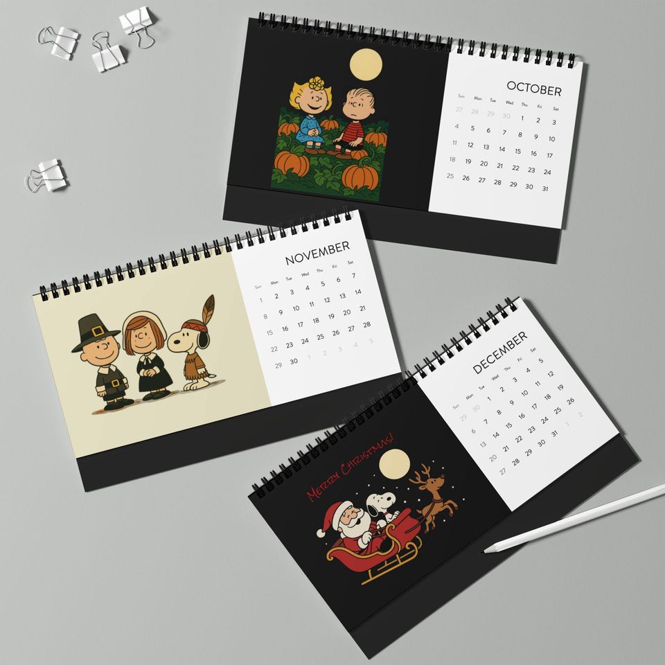 Peanuts Charlie Brown 2026 Desktop Calendar, Playful Workspace Decor