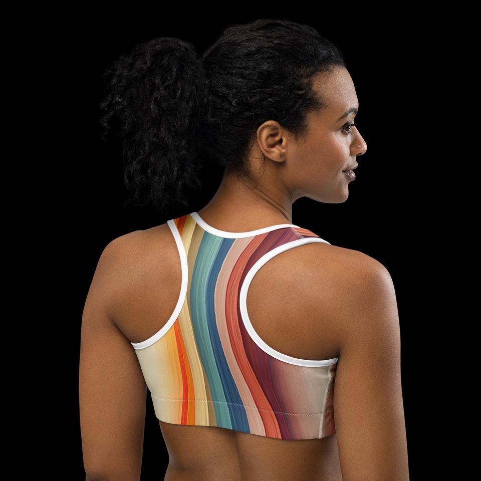 Rainbow Stripe Sports Bra Comfort, Confidence, Movement