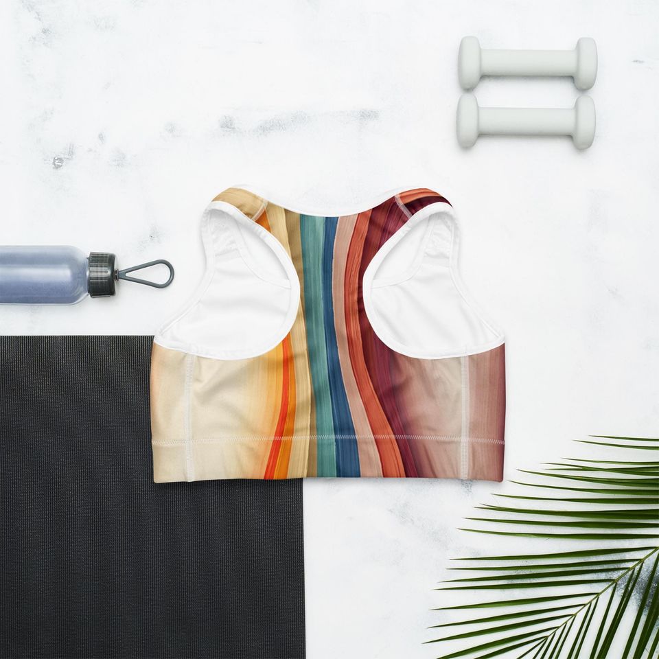 Rainbow Stripe Sports Bra Comfort, Confidence, Movement