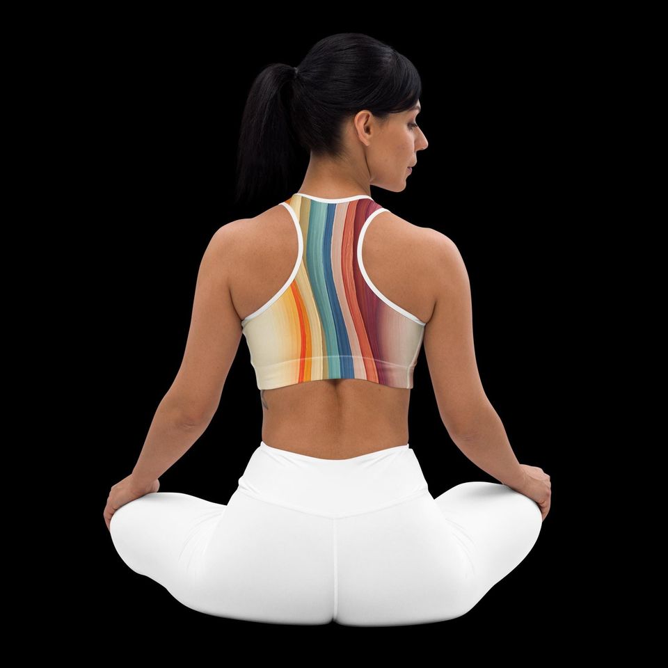 Rainbow Stripe Sports Bra Comfort, Confidence, Movement