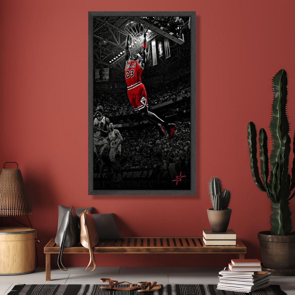 Michael Jordan Dunk Canvas, Bulls, NBA Sports Wall Art