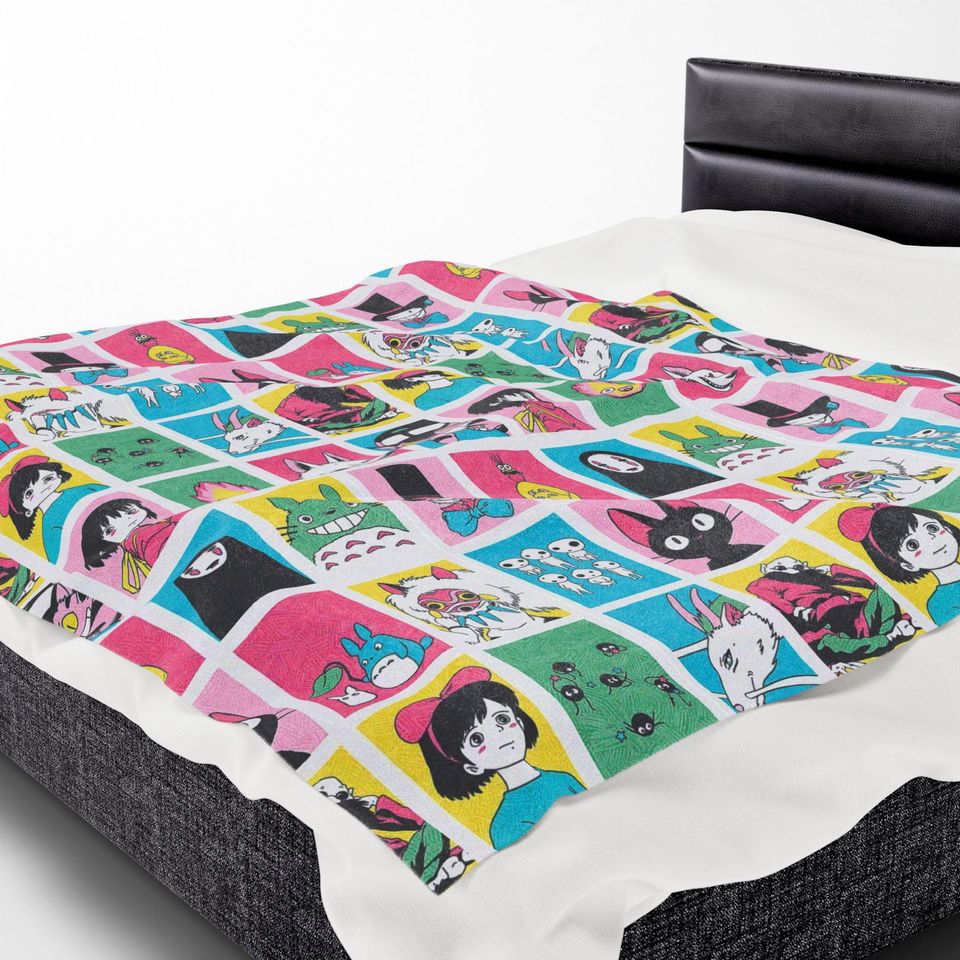 Studio Ghibli Blanket | Spirited Away, Totoro, Kiki Pattern