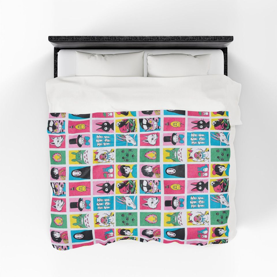 Studio Ghibli Blanket | Spirited Away, Totoro, Kiki Pattern