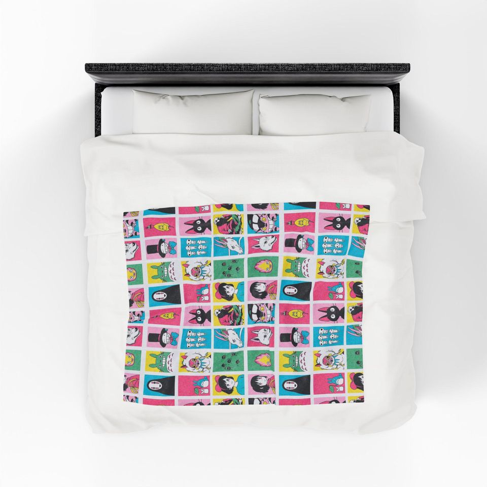 Studio Ghibli Blanket | Spirited Away, Totoro, Kiki Pattern