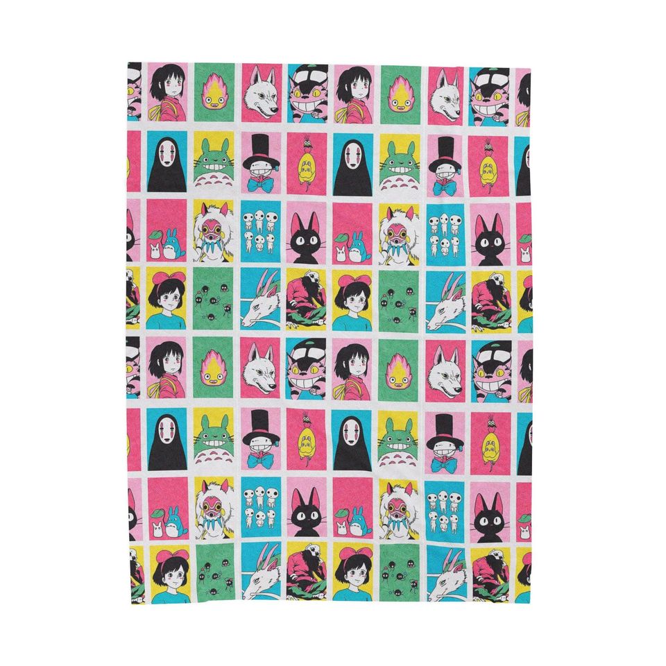 Studio Ghibli Blanket | Spirited Away, Totoro, Kiki Pattern